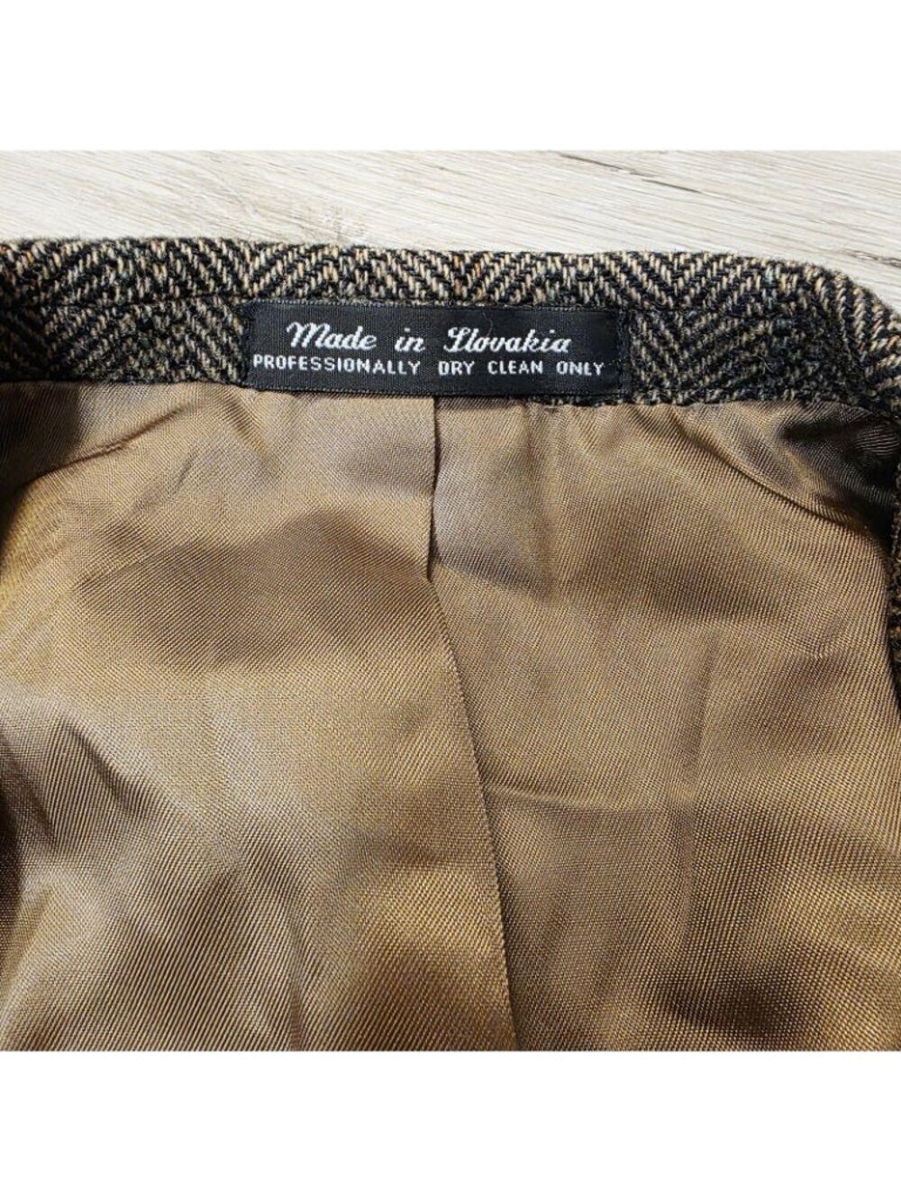 Vtg Deansgate Harris Tweed Style Blazer Jacket Mens Brown 39R Herringbone Wool - Picture 4 of 13